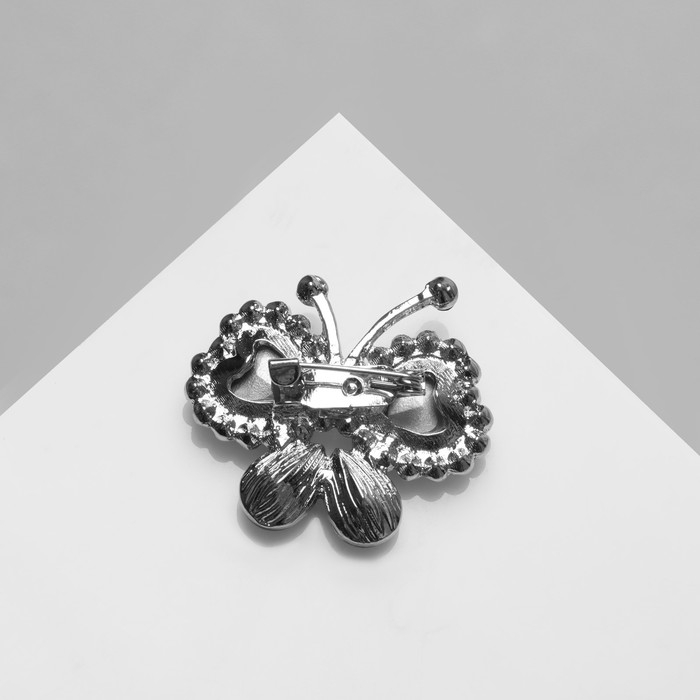 Брошь «Бабочка» малыш, цвет сине-зелёный в серебре Брошь «Бабочка» малыш, цвет сине-зелёный в серебре