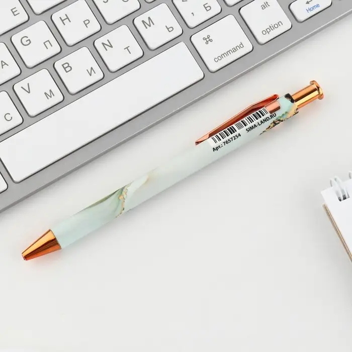 Ручка шариковая, синяя паста, 0.7 мм, пластик, автоматическая &laquo;Золотой учитель&raquo;