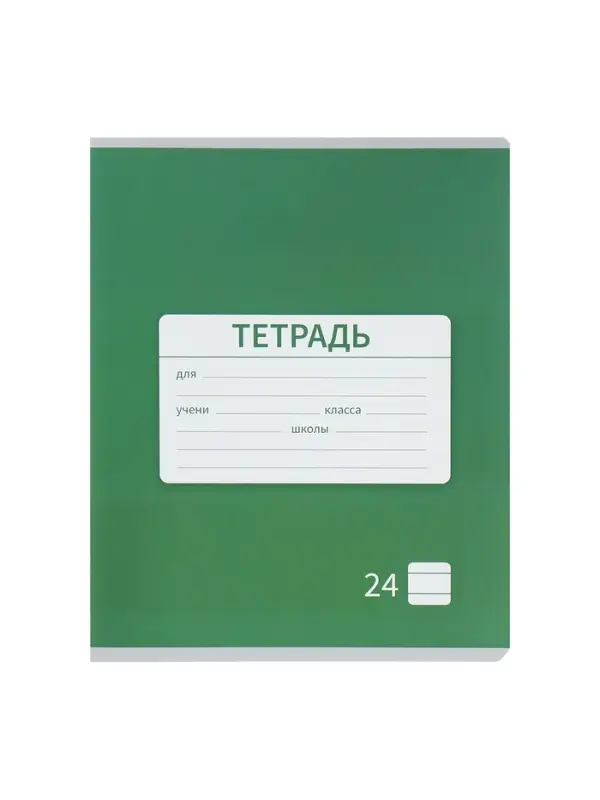 Тетради 10 штук, 24 листа в линию &laquo;Однотонная&raquo;, обложка мелованная бумага, ВД-лак, блок №2, белизна 75%