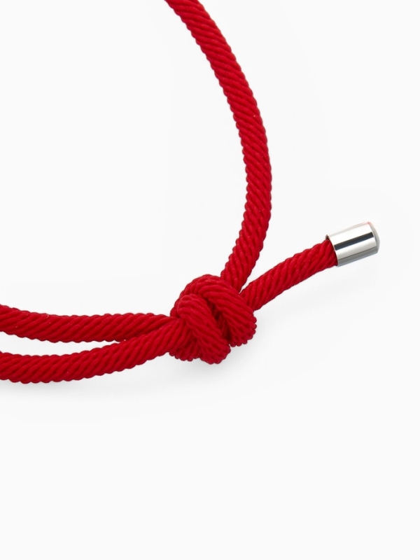 Браслет-оберег «Красная нить» защита, цвет красный в серебре, d=6