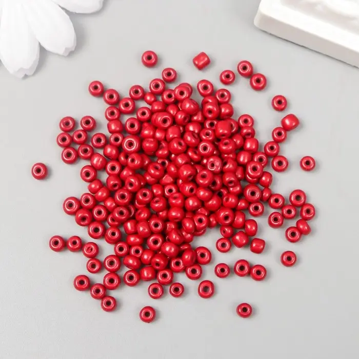 Бисер круглый 6/0  Бисер круглый 6/0 "Тёмно-красный" 20 гр