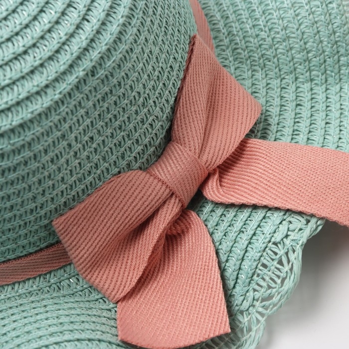 Шляпа для девочки с бантом MINAKU, р-р 52, цв.голубой Шляпа для девочки с бантом MINAKU, р-р 52, цв.голубой