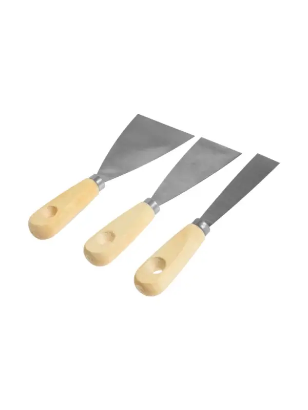 Набор шпателей ТУНДРА, деревянная рукоятка, 25-50-80 мм, 3 шт.