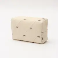 Косметичка кирпичик бантики, 19*8*10, бежевый