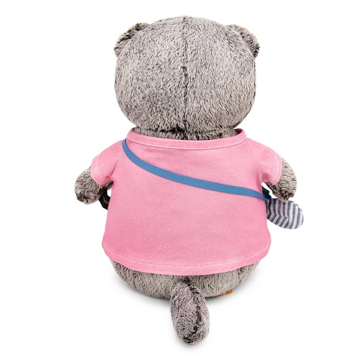 Мягкая игрушка  Мягкая игрушка "Басик в футболке и с сумочкой - слоником", 19 см Ks22-172