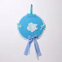 Украшение на гендер пати &laquo;Подвеска Аист с мальчиком&raquo;, 27&times;27&times;46 см, голубое