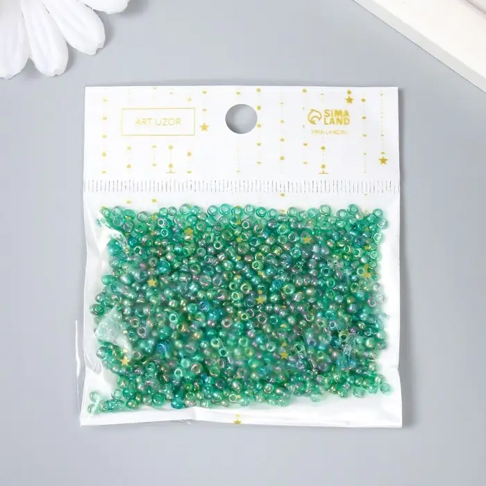 Бисер круглый размер 12/0  Бисер круглый размер 12/0 "Глубокий зелёный" 20 гр
