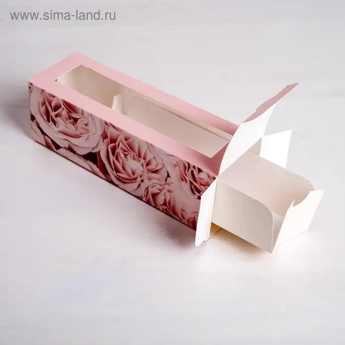 Коробка для макарун, кондитерская упаковка «Love», 18 х 5.5 х 5.5 см