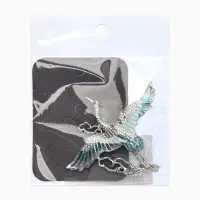 Брошь &laquo;Аист в облаках&raquo;, белая, голубая в серебре