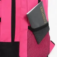 Рюкзак школьный на молнии, с карманами, размер 33&times;18&times;45 см, чёрный/розовый