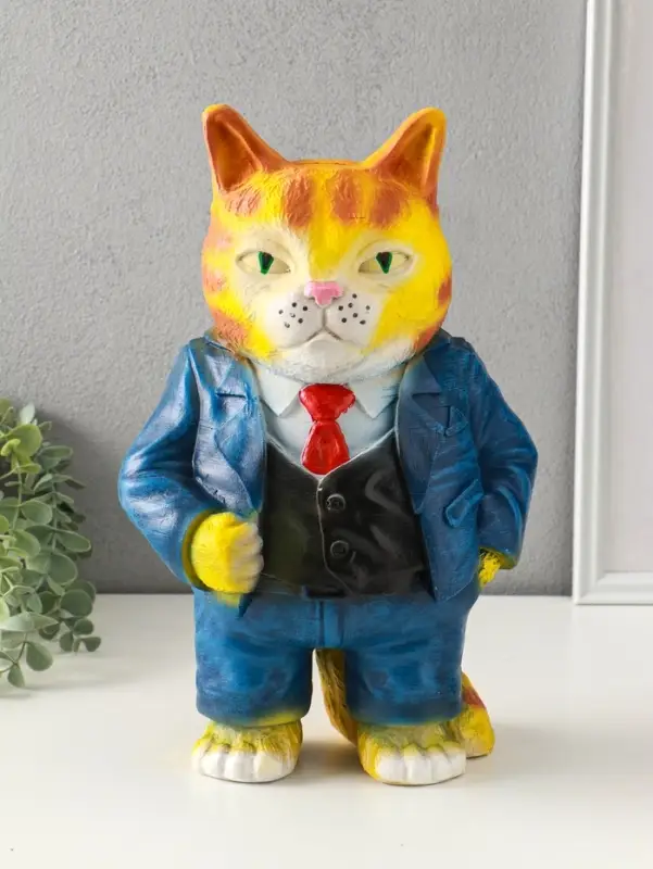 Копилка "Кот Тимофей" 35х22х15 см, рыжий