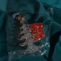 Украшение ёлочное "Праздник" ёлочка, 13х7 см, прозрачно-золотой