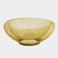 Ваза для фруктов &laquo;Сплетение&raquo;, 25&times;25&times;10, жесть, цвет бронза