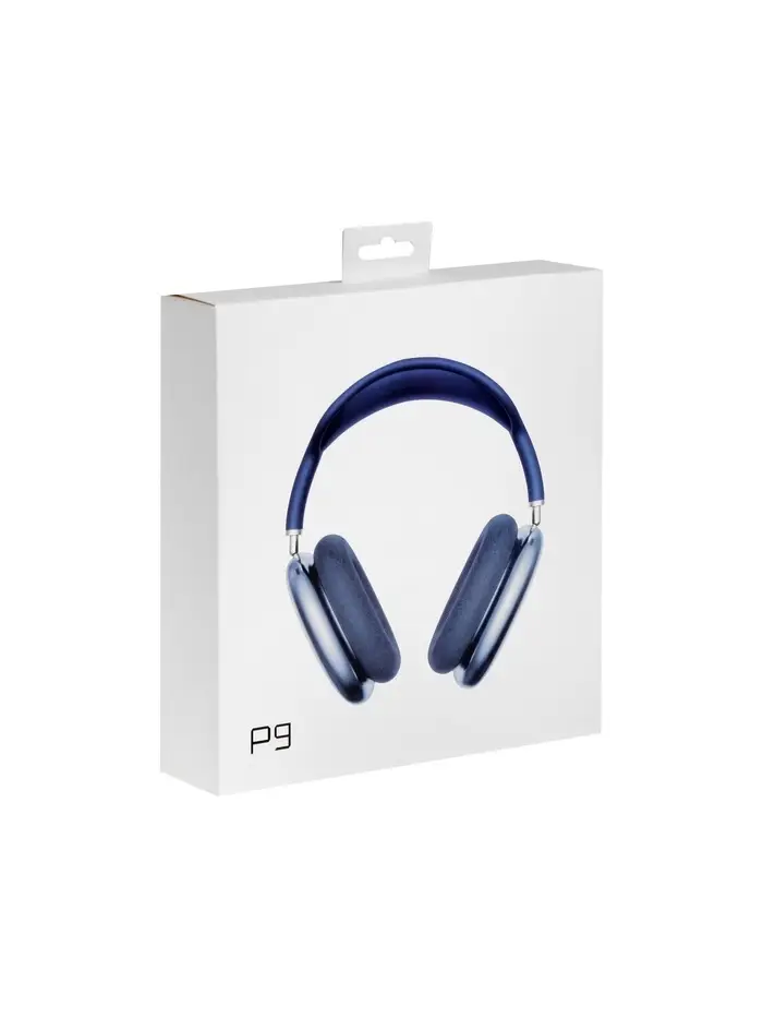Наушники беспроводные, полноразмерные, P9, Bluetooth 5.0, с микрофоном, Jack 3.5 мм 150 мАч, синие