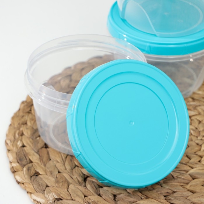 Набор банок для хранения продуктов с крышкой «Фиджи», 3 шт, 0,7 л, цвет крышки МИКС Набор банок для хранения продуктов с крышкой «Фиджи», 3 шт, 0,7 л, цвет крышки МИКС