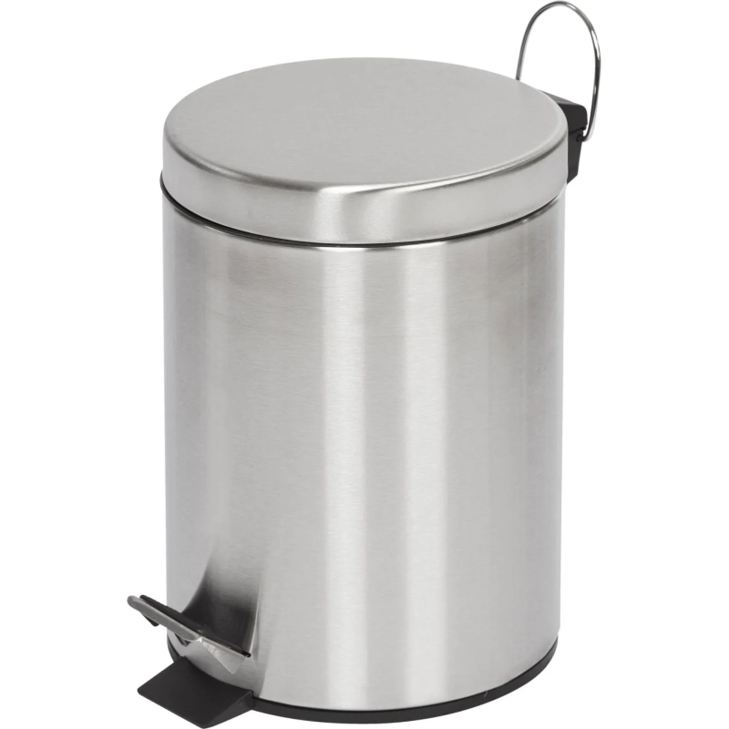 Ведро мусорное с педалью и доводчиком Luscan 5л, матовое, нерж сталь