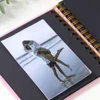 Фотоальбом 20 листов на спирали "Фотоаппарат. Розовый" текстиль, чёрный картон 17,5х17,5 см   109714