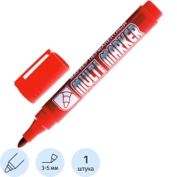 Маркер перманентный Crown Multi Marker 3-5 мм красный