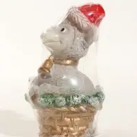 Свеча новогодняя "Овечка в корзинке" 5,5х5,5х10 см, серый