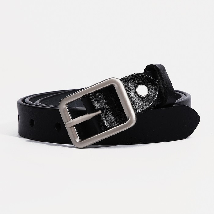Ремень женский, ширина 2.2 см, винт, пряжка металл, цвет чёрный