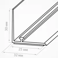 Ограничитель передний пластиковый самоклеящийся с Т-профилем, 1000&times;32&times;30 мм, прозрачный