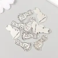 Металлический элемент, декоративная подвеска «Арт Узор. Котик: Я твой хозяин», 1.6×2.5 см