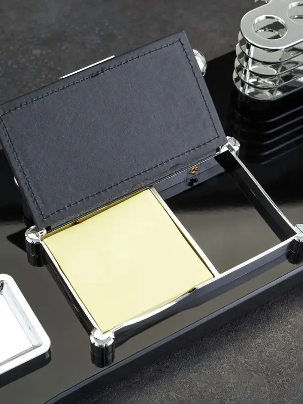 Набор настольный канцелярский, 6 в 1, с часами