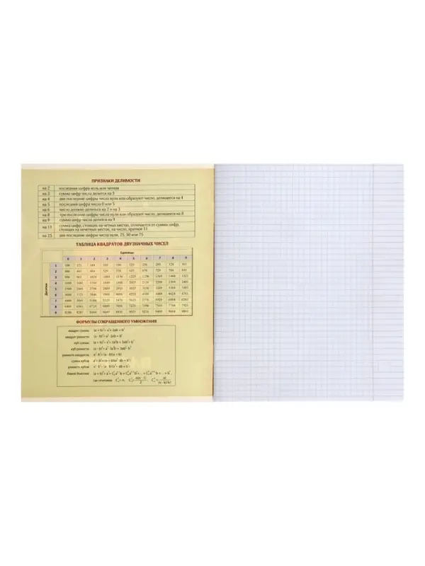 Предметная тетрадь по алгебре Calligrata &laquo;Пиксели&raquo;, 36 листов, в клетку, со справочным материалом, обложка из мелованного картона