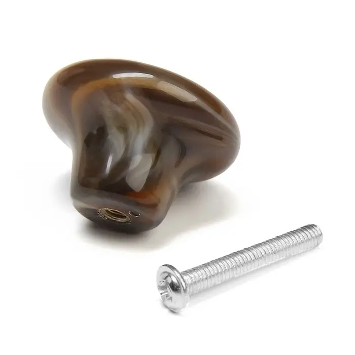 Ручка-кнопка CAPPIO, d=33 мм, акрил, цвет коричневый Ручка-кнопка CAPPIO, d=33 мм, акрил, цвет коричневый