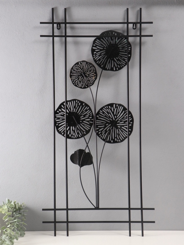 Декор настенный металл "Экзотические цветы" 98,5х48,5 см