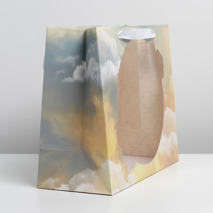 Пакет подарочный ламинированный с пластиковым окном, упаковка, &laquo;Нимфа&raquo;, 32,5 х 26,5 х 13,5 см