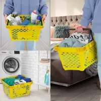 Корзина покупательская пластиковая, 20 л, 2 пластиковые ручки, жёлтая