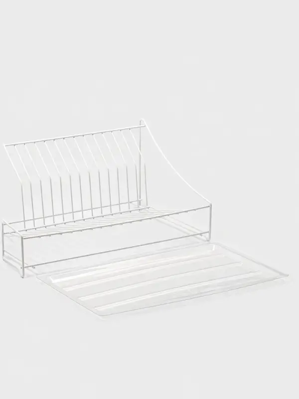 Сушилка для посуды с поддоном, 38&times;17.5&times;23.5 см, белая