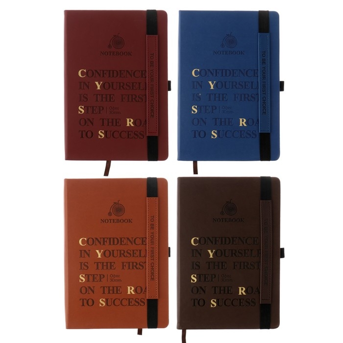 Ежедневник недатированный А5, 140 листов в клетку, на резинке, обложка кожзам, МИКС Ежедневник недатированный А5, 140 листов в клетку, на резинке, обложка кожзам, МИКС