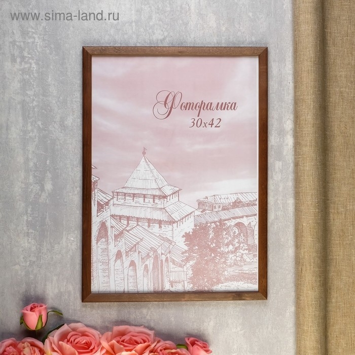Фоторамка сосна с19 орех 30х42 см (пластиковый экран) Фоторамка сосна с19 орех 30х42 см (пластиковый экран)