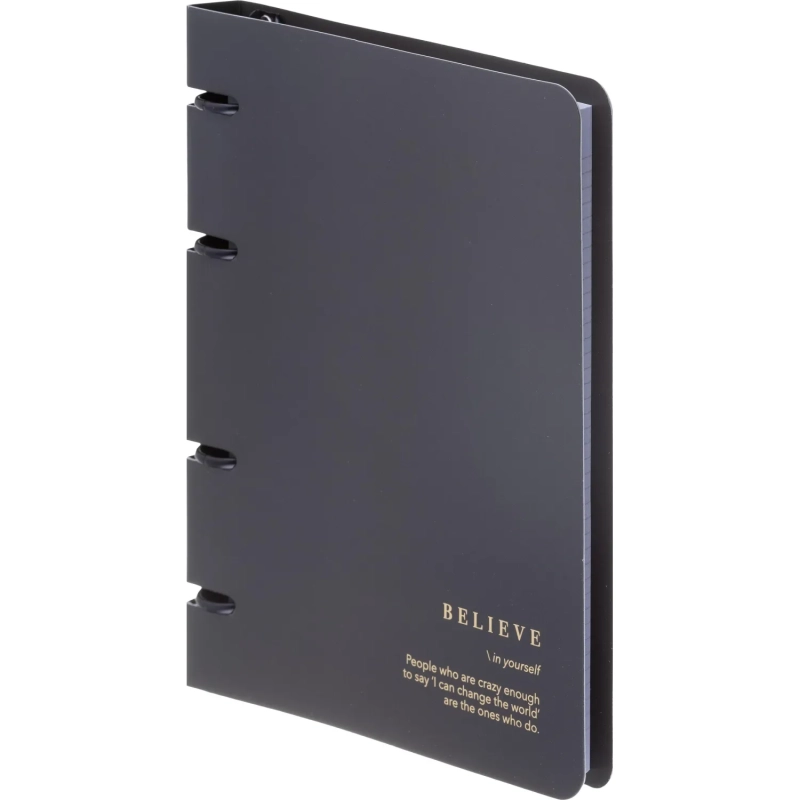 Тетрадь общая, BS, А5, 120л., клетка, кольца, Believe, черный N4761