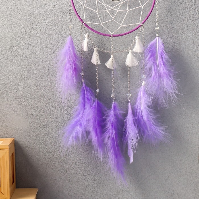 Ловец снов Ловец снов "Кисточки с сиреневыми пёрышками" 40х15 см
