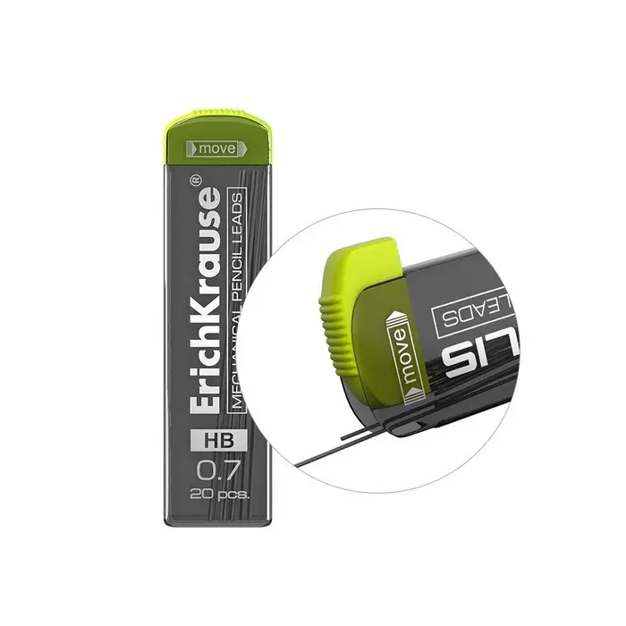 Набор грифелей для механических карандашей ErichKrause. Megapolis Concept, 20 штук, узел 0.7 мм, НВ