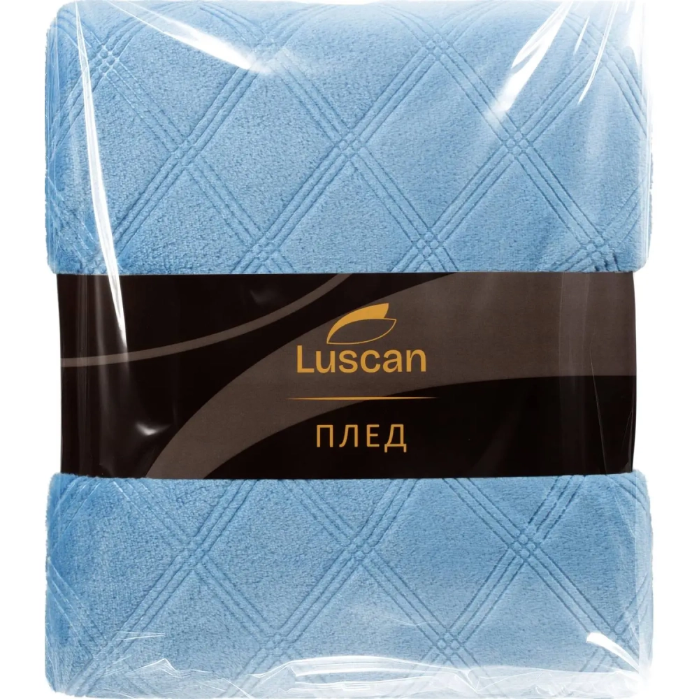 Плед микрофибра Luscan, фактура синий 150x200