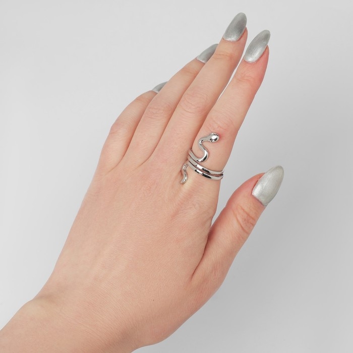 Новый год! Символ года 2025! Кольцо «Змея» спиралька, цвет серебро, безразмерное