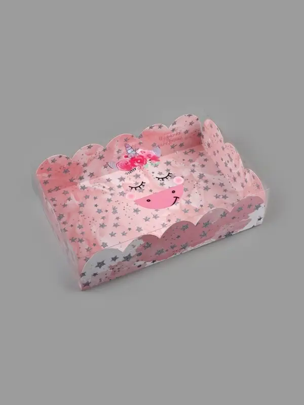 Коробка для печенья, кондитерская упаковка с пластиковой крышкой, &laquo;Чудесных мгновений&raquo;, 20&times;30&times;8 см