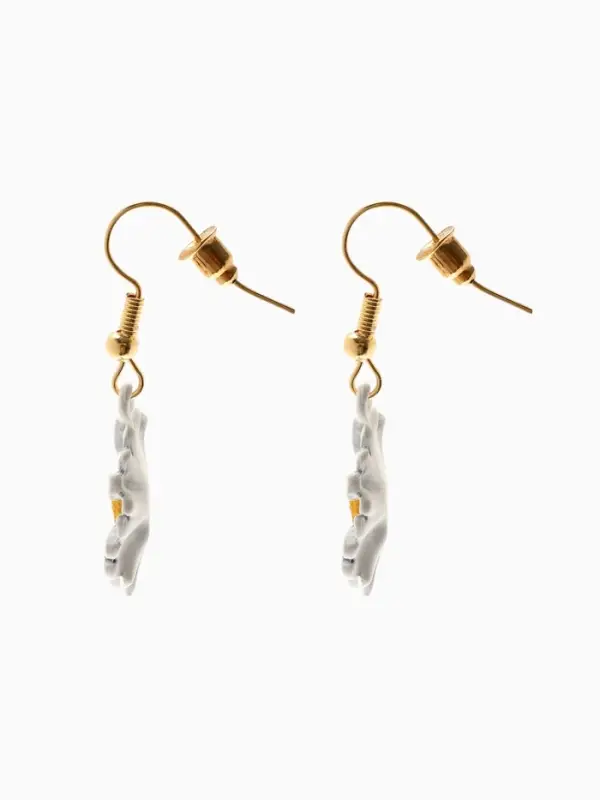 Серьги металл &laquo;Ромашки&raquo;, жёлто-белые