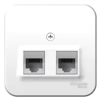 Розетка BLANCA наружная двойная компьютерная RJ45+телефонная RJ11, кат.5e, с изолирующей пластиной, белый