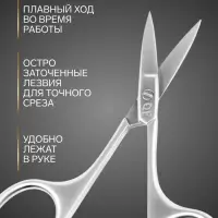 Ножницы маникюрные &laquo;Premium&raquo;, прямые, узкие, 9.5 см, на блистере