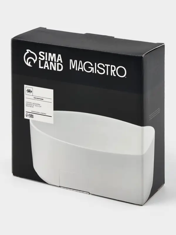 Салатник Magistro Modern, 800 мл, d=16.5 см, фарфор, белый