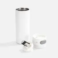 Термостакан X1 с цветной кнопкой, белый с серым