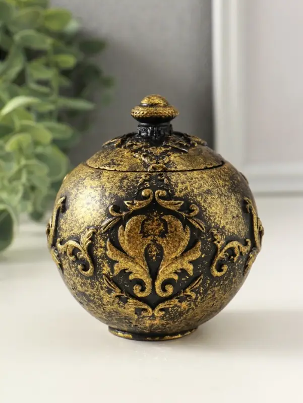 Шкатулка для украшений &laquo;Флоренция&raquo; 10&times;9 см, гипс, старое золото