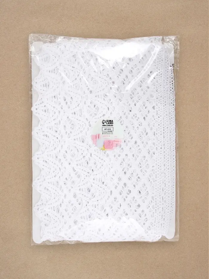 Кружево вязаное, 80 мм, 10&plusmn;1 м, белое