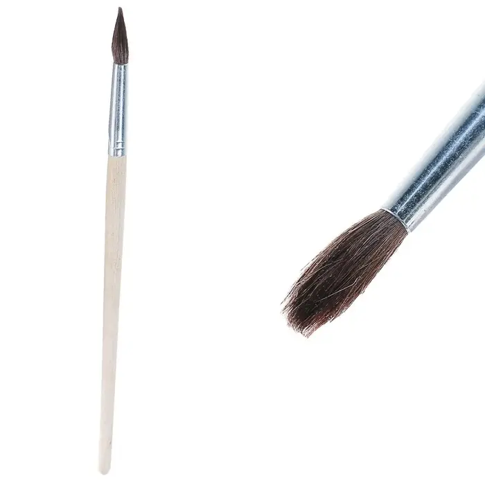 Кисть для рисования, пони, № 8, круглая, деревянная ручка, международный размер
