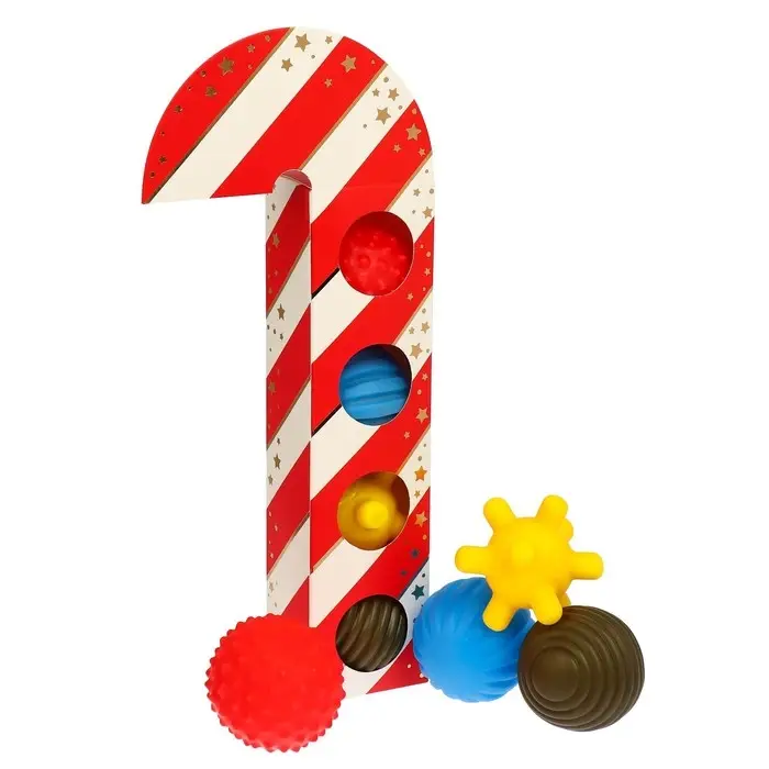 Подарочный набор развивающих тактильных мячиков «Леденец» 4 шт., Крошка Я Подарочный набор развивающих тактильных мячиков «Леденец» 4 шт., Крошка Я